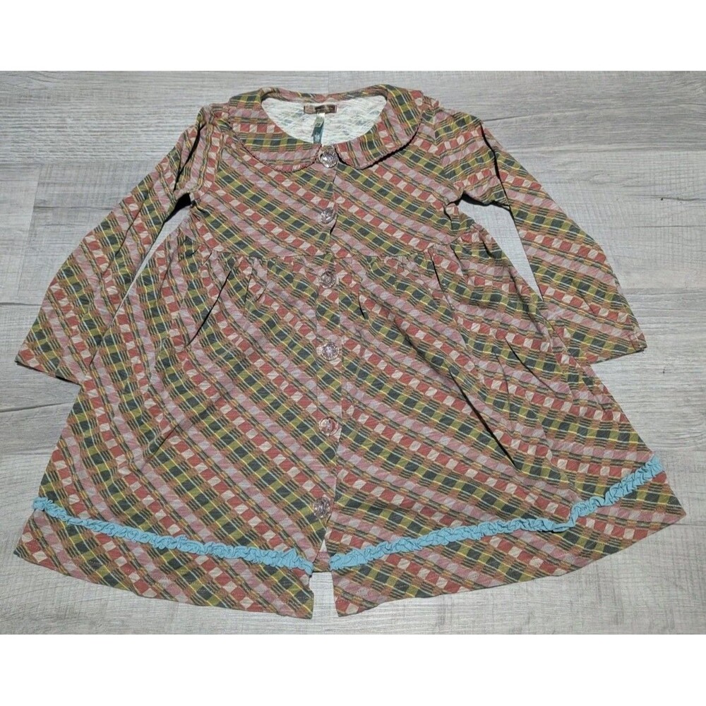Matilda Jane Long Sleeve Collared Cotton Dress You & Me Girls Sz 6 Brown